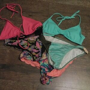 Victoria Secret Mix‎ & Match Bikini Set Tropical Floral Print Swimsuit Bundle